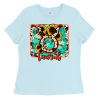 Taurus Turquoise Cowhide Ladies Tee | Teevron