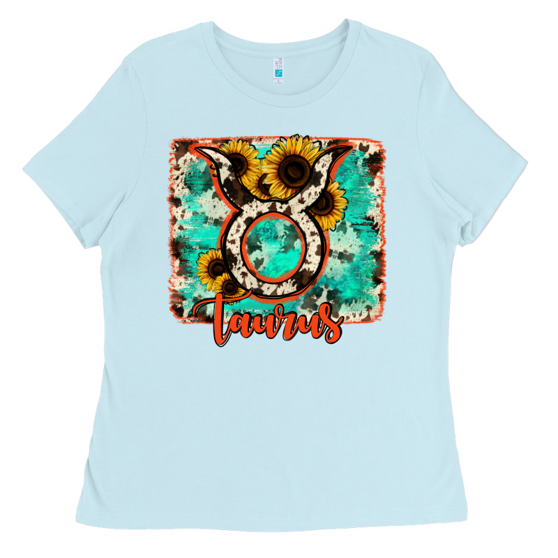 Taurus Turquoise Cowhide Ladies Tee by RanaPortraitStore | Teevron