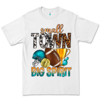 White Small Town Big Spirit Premium Tee - BundleAndBundleShop