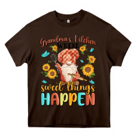 Chocolate Brown grandma's kitchen where sweet things happen Heavy Core Tee - MaliasSmallBusiness