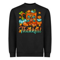 Black Thankful Thanksgiving Coffee Mug Heavyweight Sweatshirt - FaDigitalArtStudio