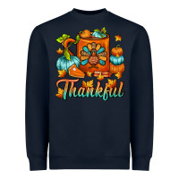 Navy Thankful Thanksgiving Coffee Mug Heavyweight Sweatshirt - FaDigitalArtStudio