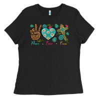 Black Peace Love Cross Ladies Tee - BundleAndBundleShop