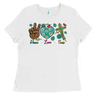 White Peace Love Cross Ladies Tee - BundleAndBundleShop