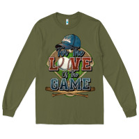 Army Green for the love of the game baseball Long Sleeve Tee - HowdyJamesFarm