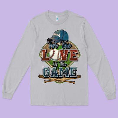 For The Love Of The Game Baseball Long Sleeve Tee Designed By Howdyjamesfarm