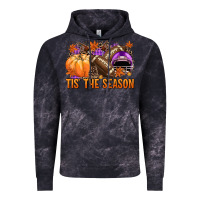 Cloud Black Tis' the season Football purple helmet Vintage Hoodie - NancyCooperArtShop