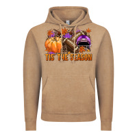 Vintage Coffee Tis' the season Football purple helmet Vintage Hoodie - NancyCooperArtShop