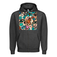 Charcoal Heather western cowgirl seamless pattern Zipper Hoodie - BundleAndBundleShop