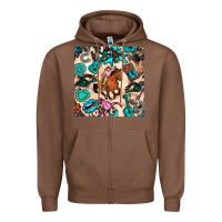Chestnut western cowgirl seamless pattern Zipper Hoodie - BundleAndBundleShop