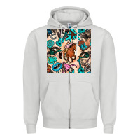 Western Cowgirl Seamless Pattern Zipper Hoodie | Teevron