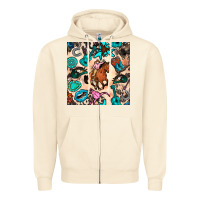 Sandshell western cowgirl seamless pattern Zipper Hoodie - BundleAndBundleShop