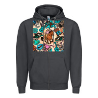 Smoke western cowgirl seamless pattern Zipper Hoodie - BundleAndBundleShop