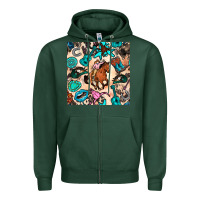 Sports Green western cowgirl seamless pattern Zipper Hoodie - BundleAndBundleShop
