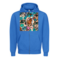 True Royal western cowgirl seamless pattern Zipper Hoodie - BundleAndBundleShop