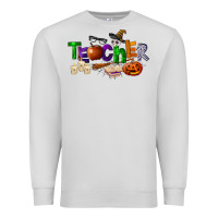Dove Grey halloween teacher Premium Sweatshirt - LillyAllenDesigns
