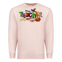 Pale Pink halloween teacher Premium Sweatshirt - LillyAllenDesigns