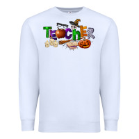 White halloween teacher Premium Sweatshirt - LillyAllenDesigns