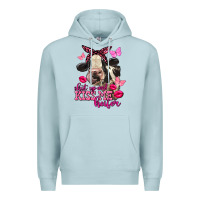Blue Mist Valentine's Day Shut Up And Kiss Me Heifer Holstein Cow Premium Hoodie - FaDigitalArtStudio