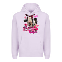Lilac Valentine's Day Shut Up And Kiss Me Heifer Holstein Cow Premium Hoodie - FaDigitalArtStudio