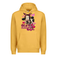 Mustard Valentine's Day Shut Up And Kiss Me Heifer Holstein Cow Premium Hoodie - FaDigitalArtStudio