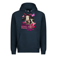 Navy Valentine's Day Shut Up And Kiss Me Heifer Holstein Cow Premium Hoodie - FaDigitalArtStudio