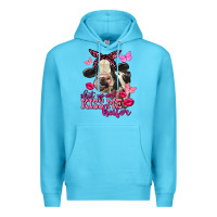 Ocean Blue Valentine's Day Shut Up And Kiss Me Heifer Holstein Cow Premium Hoodie - FaDigitalArtStudio