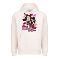 Pale Pink Valentine's Day Shut Up And Kiss Me Heifer Holstein Cow Premium Hoodie - FaDigitalArtStudio
