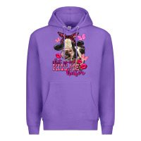 Purple Valentine's Day Shut Up And Kiss Me Heifer Holstein Cow Premium Hoodie - FaDigitalArtStudio
