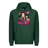 Sports Green Valentine's Day Shut Up And Kiss Me Heifer Holstein Cow Premium Hoodie - FaDigitalArtStudio