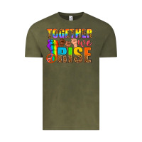 Vintage Olive LGBTQ+ together we rise Vintage Tee - NancyCooperArtShop