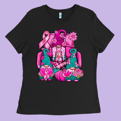 Breast Cancer Gnomies Truck Ladies Tee Designed By Bundleandbundleshop