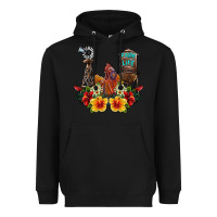 Black farm life rooster Heavyweight Hoodie - SublimationCraftShop