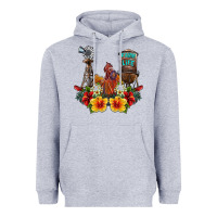 Heather Grey farm life rooster Heavyweight Hoodie - SublimationCraftShop
