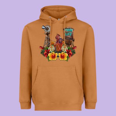 Farm Life Rooster Heavyweight Hoodie Designed By Sublimationcraftshop