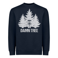 Navy Disc Golf Funny Hit Trees and Curse Retro Disc Gol Heavyweight Sweatshirt - tuanDangUi