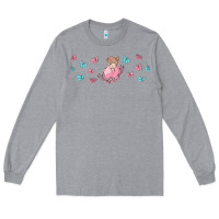 Heather Grey butterflies and mom Long Sleeve Tee - TumblerDesignByShophia