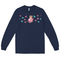 Navy butterflies and mom Long Sleeve Tee - TumblerDesignByShophia
