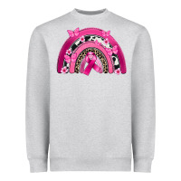 Heather Grey Breast Cancer rainbow Heavyweight Sweatshirt - FaDigitalArtStudio