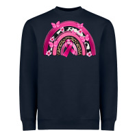 Navy Breast Cancer rainbow Heavyweight Sweatshirt - FaDigitalArtStudio