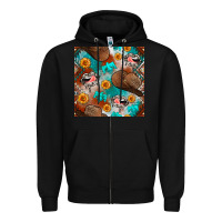 Black western cowboy hat seamless pattern Zipper Hoodie - BundleAndBundleShop