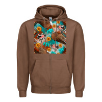 Chestnut western cowboy hat seamless pattern Zipper Hoodie - BundleAndBundleShop