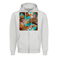 Dove Grey western cowboy hat seamless pattern Zipper Hoodie - BundleAndBundleShop