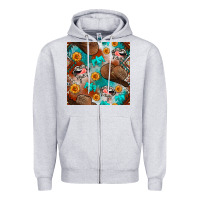 Heather Grey western cowboy hat seamless pattern Zipper Hoodie - BundleAndBundleShop