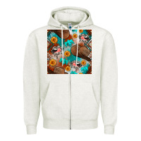 Oatmeal Heather western cowboy hat seamless pattern Zipper Hoodie - BundleAndBundleShop