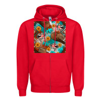 Red western cowboy hat seamless pattern Zipper Hoodie - BundleAndBundleShop