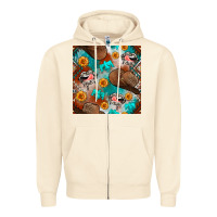 Sandshell western cowboy hat seamless pattern Zipper Hoodie - BundleAndBundleShop