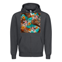 Smoke western cowboy hat seamless pattern Zipper Hoodie - BundleAndBundleShop