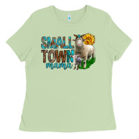 Matcha Small Town Mama With Sheeps Ladies Tee - BundleAndBundleShop