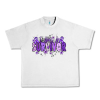 Lunar Rock I am a survivor purple ribbon Urban Heavy Tee - NancyCooperArtShop